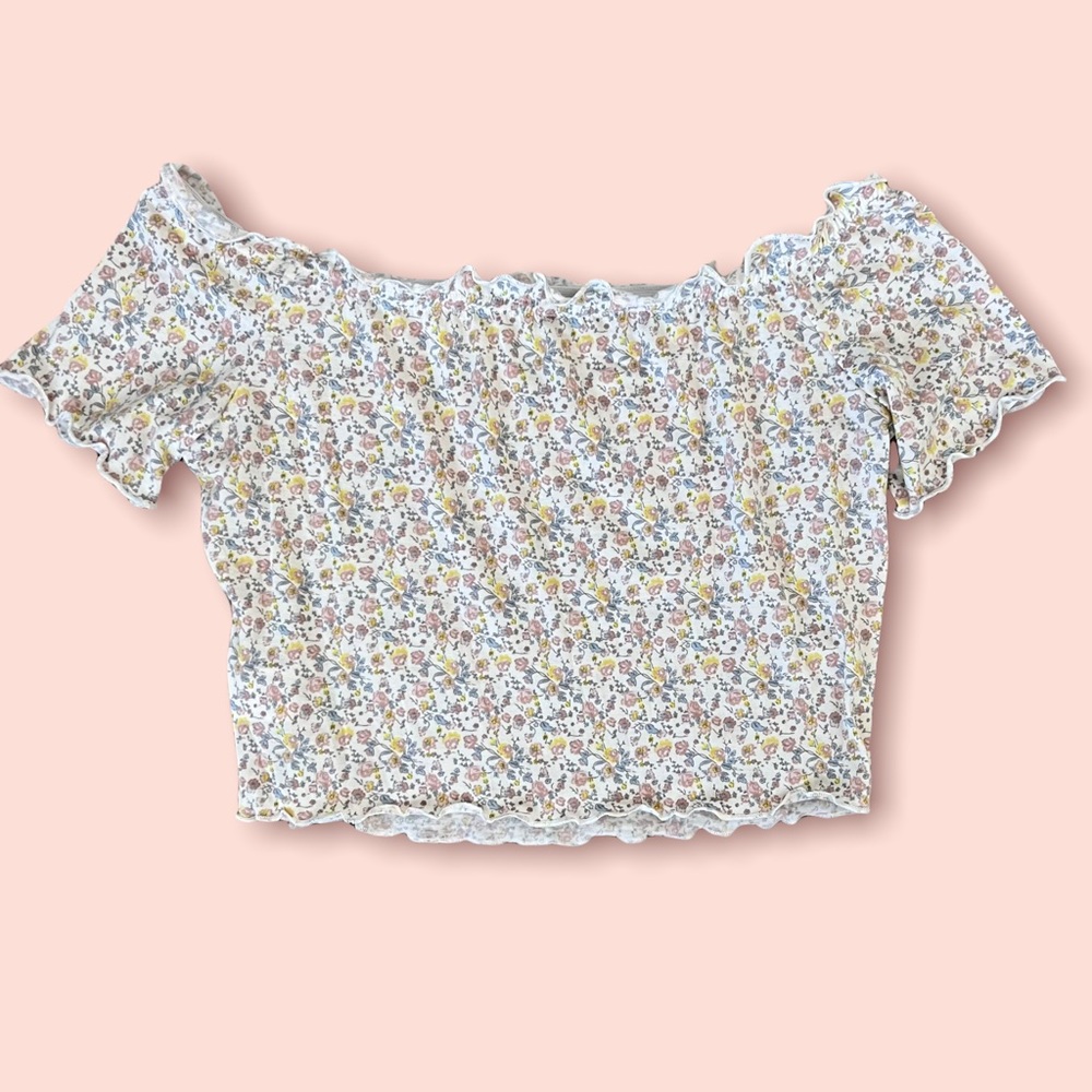 ☀️ SHEIN Off The Shoulder Floral Crop Top ☀️